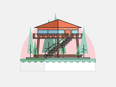 Homes - Firewatch 2d firewatch flatdesign illustration location