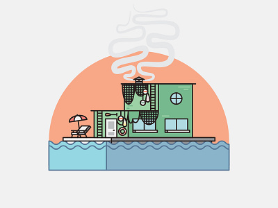 Homes - Fishing Shack 2d 2d illustration fish fishing flat design illustration shack