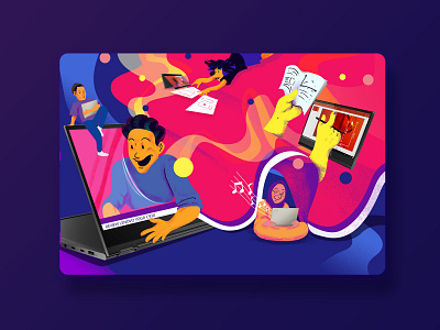 Explore the Unimaginable Possibility brand illustration colorful design illustration landing page