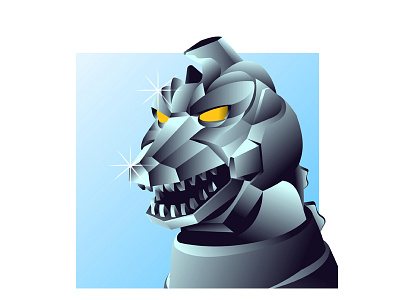 Mecha GODZILLA! adobe cartoon character design flat gradients illustration illustrator saturation simple tracing vector