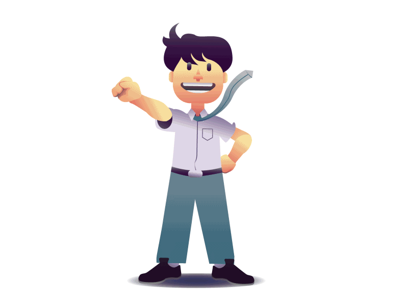 GRADUATED!!! animation character design flat gif gradients graduate illustration simple vector