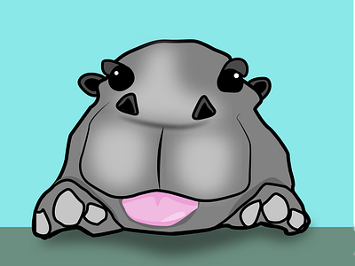 Friendly Hippo animal cartoon cute hippo hippopotamus