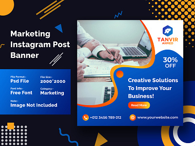 digital  business marketing social media banner square flyer