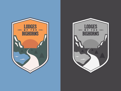 Lodges Of The Bighorns Logo design logo logos mountains outdoors