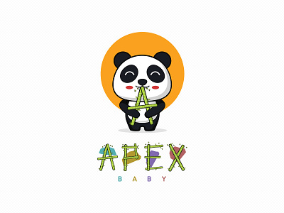 Apex - Baby Panda baby bamboo clean cute food logo mascot panda