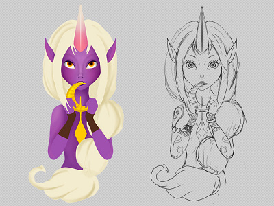 WIP - Soraka drawing ( League of Legends ) character drawing girl illustration legends of league lol photoshop portrait raster soraka wip