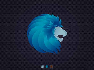Lion - golden ratio blue golden ratio gradient lion logo mane modern