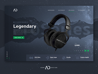 Web design concept for a music electronics manufacturer (light) concept design electronics graphic design headphone headphones minimal ui uidesign ux uxdesign webdesign webdesigner webdevelopment website