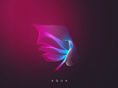 AQUA adobe animals art artwork design fish line lineart photoshop studio vector water