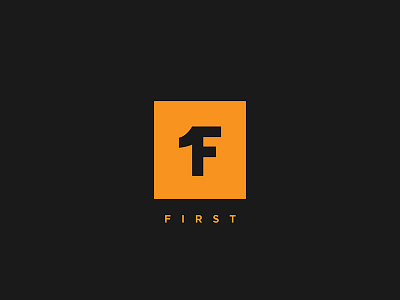 FIRST brand design first font logo logotype minimal one orange style