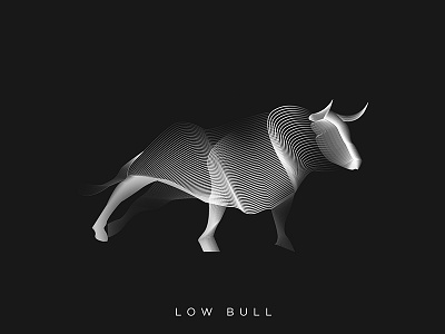 LOW BULL adobe animals art black bull concept design line minimal spectro studio white