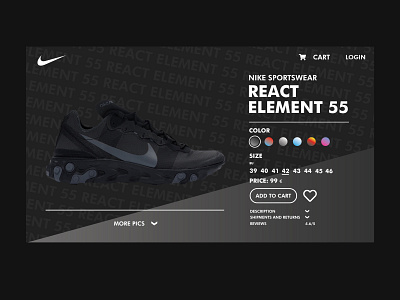 UI DESIGN - NIKE - SELECTED PRODUCT // WEB DESKTOP adobe design nike product studio ui uidesign ux uxdesign