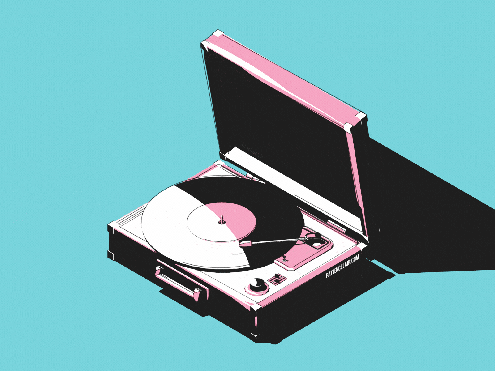Record Player Animation 3d animation c4d cel animation cinema4d design gif retro sketch and toon