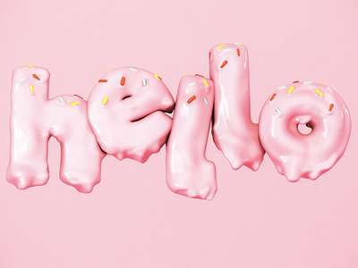 Hello 3d c4d candy cinema4d food type typeface