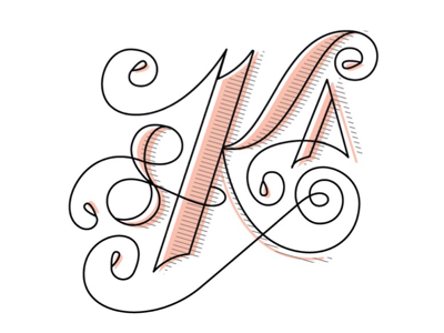 Wedding Monogram a handdrawn handlettering k lettering monogram s script wedding