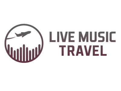 Live Music Travel Logo design gradient color live music logo minimal music startup travel typography