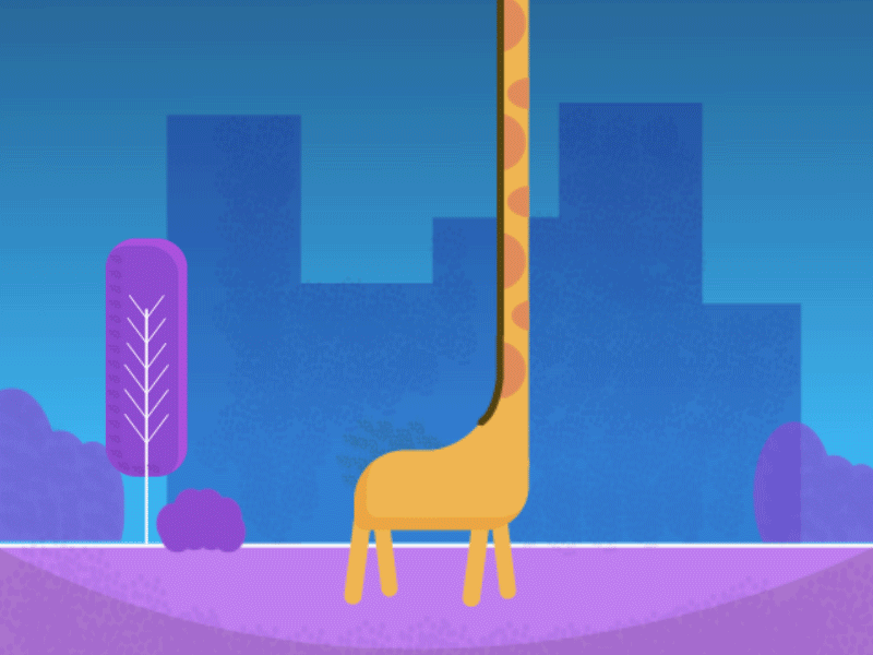 Giraffe 2d ae after effects animation characters flat gif giraffe illustration motion graphics vector art
