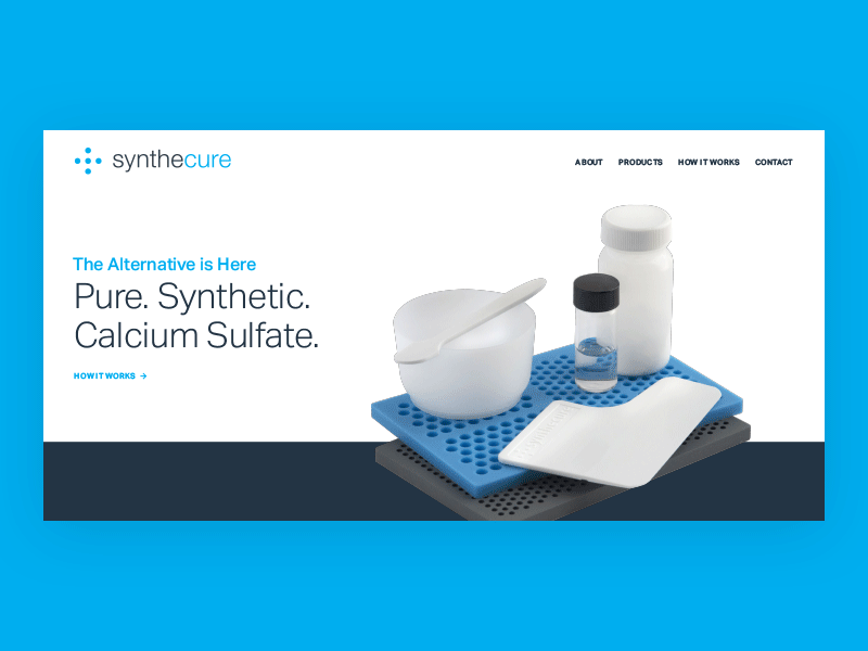 Synthecure Homepage clean design medical minimal minimalism web web design website white