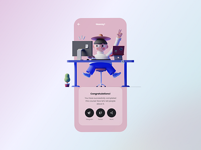 Social Share app boy complete congratulation course dailyui design done interface peace share sharing social social buttons social share user interface socialmedia study ui ux