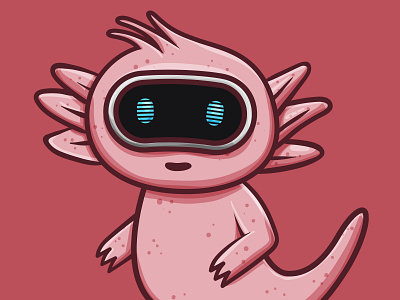 Tech Axolotl art character color colors design fun illustration style vector