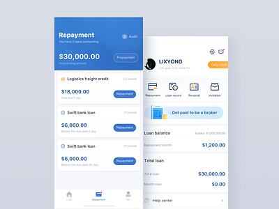 Loan app project 1 bank blue financial loan ui ux