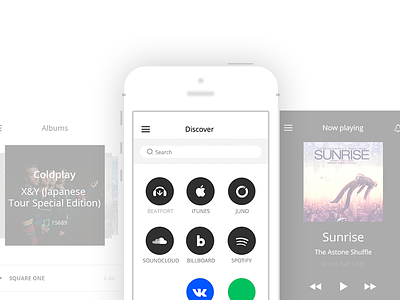 Music Player [3 screen's] flat icon ios ios8 ipad iphone music