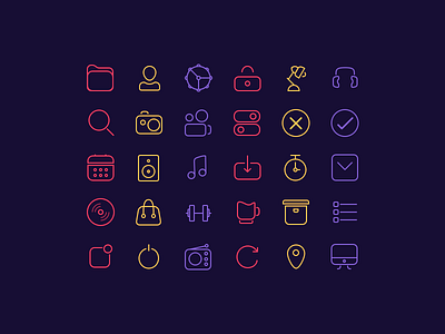 30 line icon [Freebies] by Anton Skugarov on Dribbble