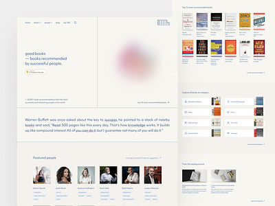 Good Books — home 📚 book books bookshop bookstore brand identity categories clean ui design gradient landing page minimal minimalism profiles quote reading list recommendations simple typography web design webflow