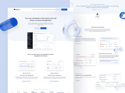 Homepage — UpGuard animation b2b brand identity clean clean ui cyber security cybersecurity enterprise software features figma inter landing page minimal saas saas app saas landing page simple web design webflow