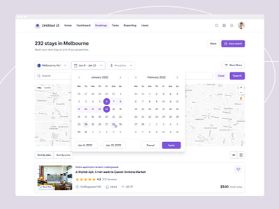 Booking website — Untitled UI airbnb booking booking site calendar dashboard design system figma figma ui holiday booking hotel booking marketplace minimal minimalism simple ui kit web design webflow