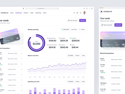 Banking + budgeting dashboard — Untitled UI banking budgeting cards chart clean ui dashboard design system figma minimal personal finance report sidenav simple table ui kit web app