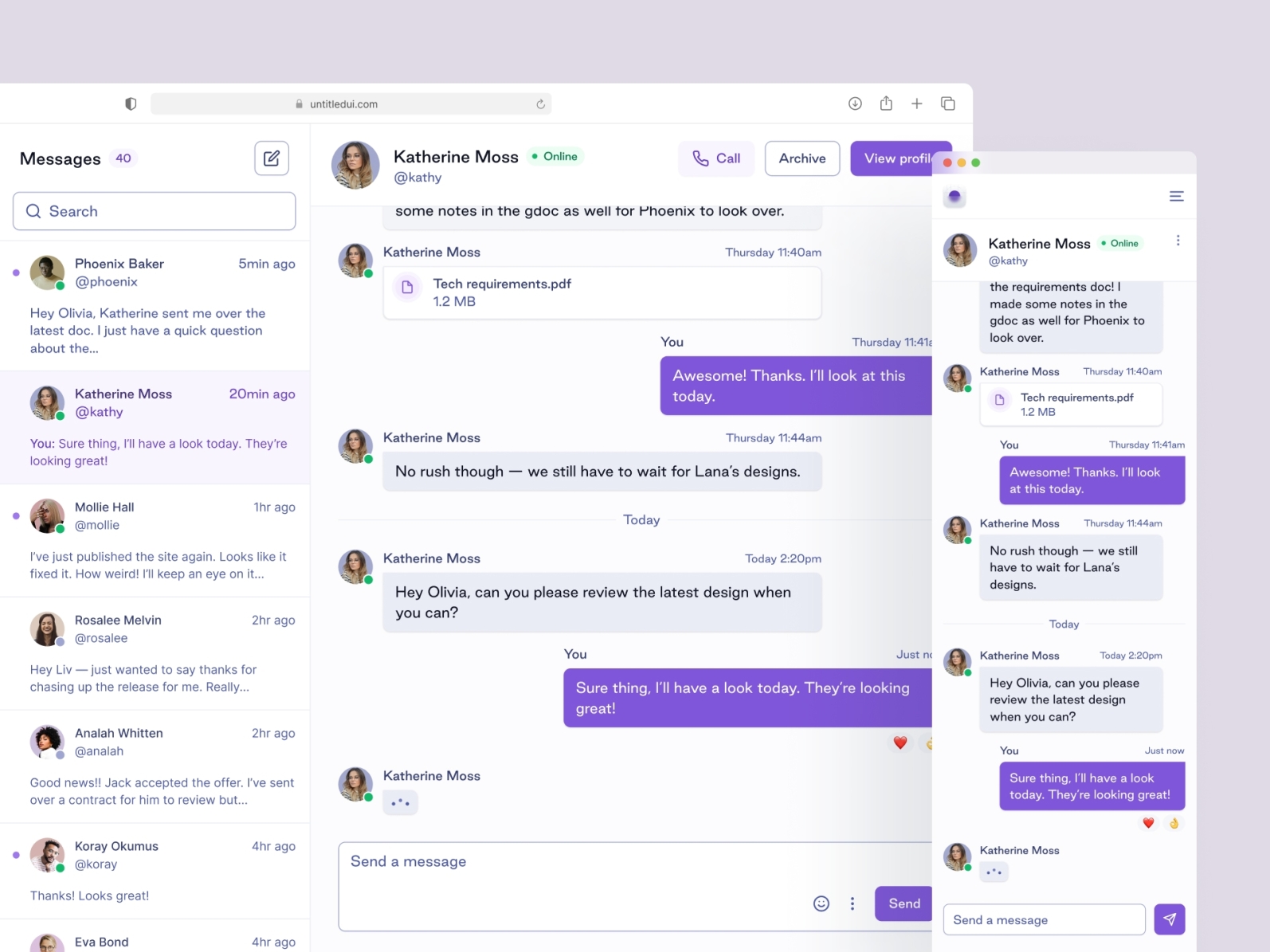 In-app messaging — Untitled UI by Jordan Hughes® on Dribbble