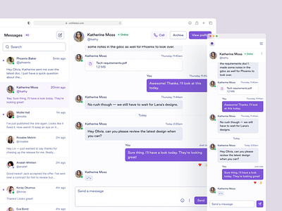 In-app messaging — Untitled UI chat dashboard design system facebook messenger figma messaging minimal ui kit web app whatsapp