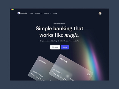 Digital bank landing page — Untitled UI