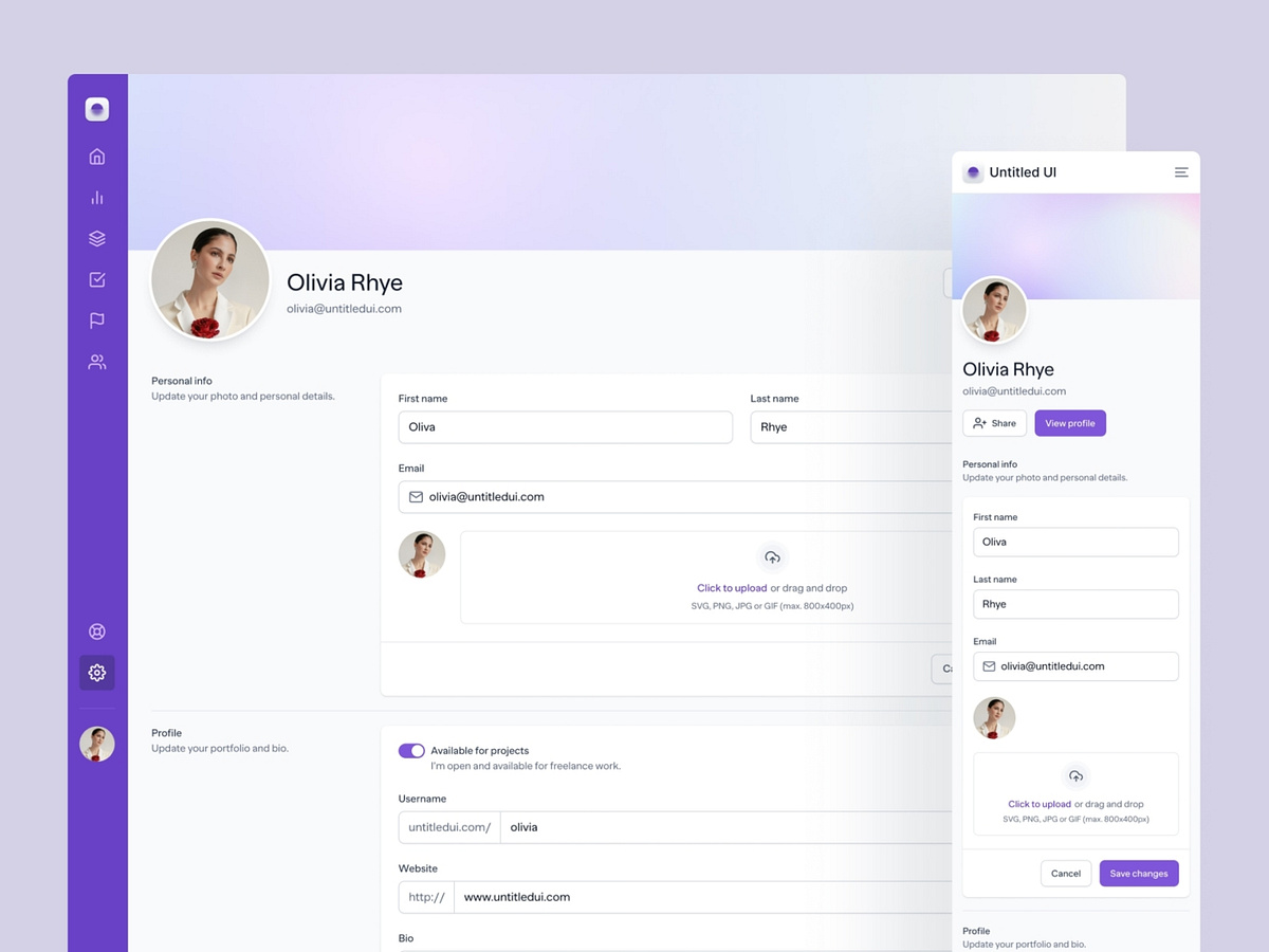 Dashboard user settings — Untitled UI by Jordan Hughes® on Dribbble