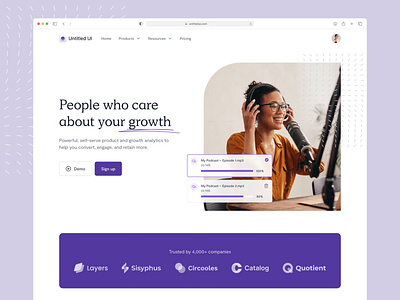 Podcast analytics website — Untitled UI