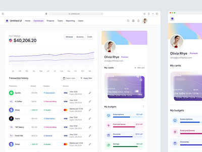 Banking dashboard — Untitled UI banking budgeting cards chart credit card crypto daily ui dashboard design system figma graph minimal minimalism personal finance table ui kit web app