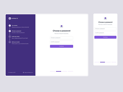 Simple sign up flow — Untitled UI clean ui create account design system figma log in login minimal minimalism progress steps sign up sign up flow signup simple steps ui kit web design webflow