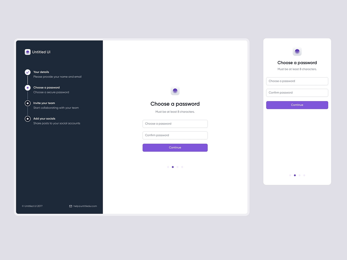 Simple Sign Up Flow — Untitled Ui By Jordan Hughes® On Dribbble