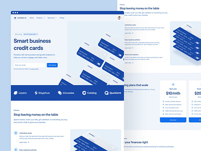 Business banking landing page — Untitled UI banking blue credit card daily ui design system figma home page homepage landing page minimal minimalism simple ui kit web design webflow