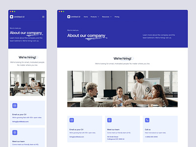 About us page — Untitled UI about us careers company design system figma minimal minimalism simple team ui kit web design webflow