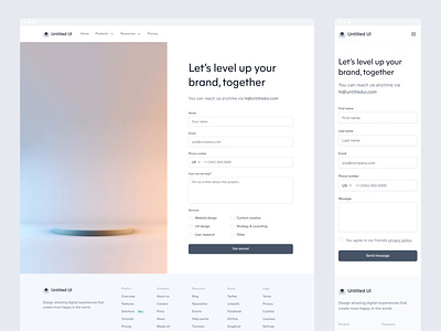 Contact form — Untitled UI clean ui contact design system email form figma form gradient minimal minimalism simple ui kit web design webflow
