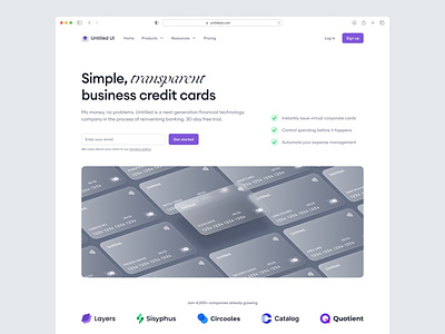 Business banking landing page — Untitled UI
