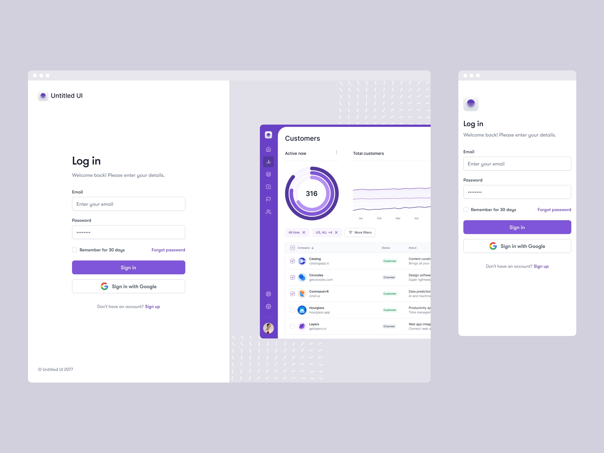 Log in page — Untitled UI by Jordan Hughes® on Dribbble