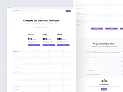 Pricing page table — Untitled UI clean ui design system features figma minimal minimalism pricing pricing page simple table tables ui kit web design webflow
