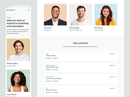 Team page — Untitled UI by Jordan Hughes® on Dribbble