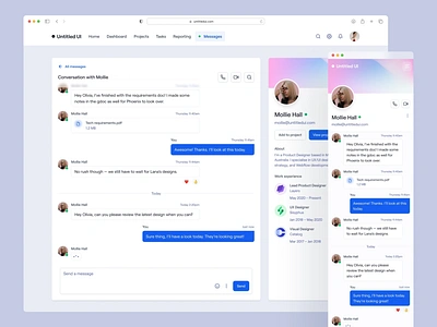 Dashboard messaging — Untitled UI chat figma imessage messages messaging minimal minimalism profile simple tabs web design webflow