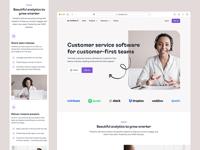 SaaS landing page — Untitled UI figma header landing page marketing site marketing website minimal minimalism saas simple web design webflow