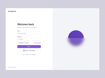 Log in page — Untitled UI create account figma log in login minimal minimalism sign in sign up signin signup simple split screen web design webflow