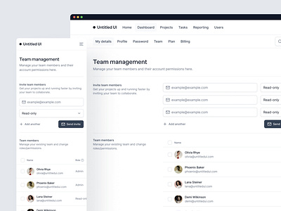 Team management page — Untitled UI admin dashboard figma minimal minimalism navigation preferences product design settings simple table tables ui design web app